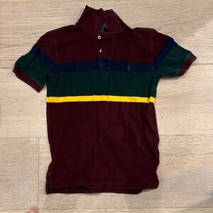 Ralph Lauren Kids Burgundy and Green Button Down Shirt